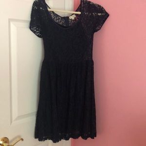 Navy lace dress w/slip